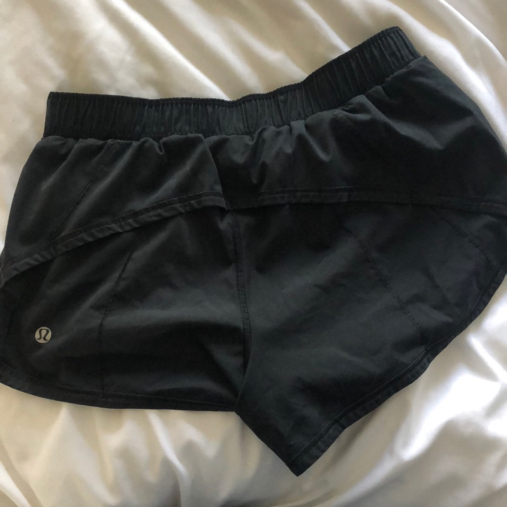 Black lululemon running shorts